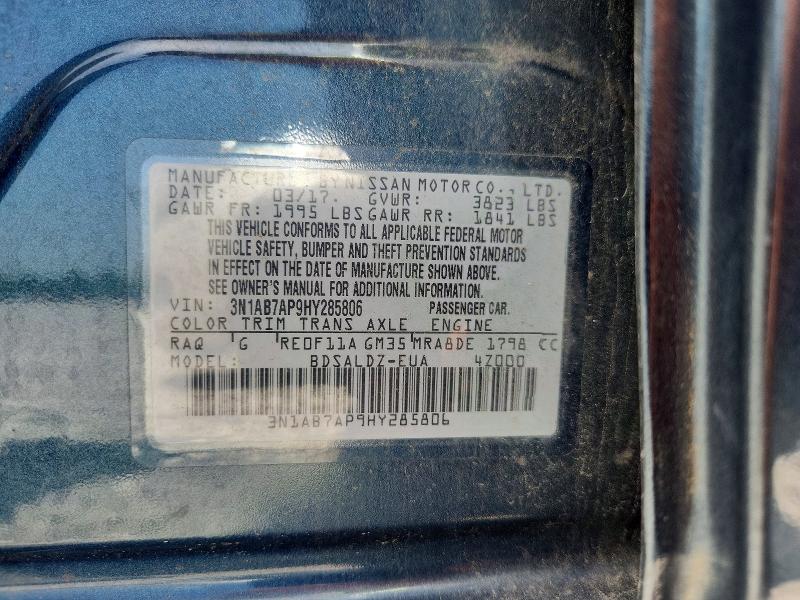 Aukcja sprzedaży 2017 Nissan Sentra, vin: 3N1AB7AP9HY285806, numer aukcji: 58705536