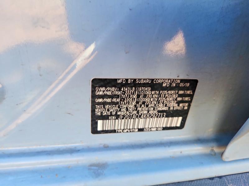 58148286 :رقم المزاد ، JF2GTACC4K8292713 vin ، 2019 Subaru Crosstrek مزاد بيع