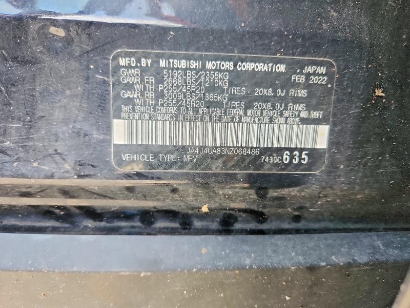 Продажа на аукционе авто 2022 Mitsubishi Outlander, vin: JA4J4UA83NZ068486, номер лота: 56751196