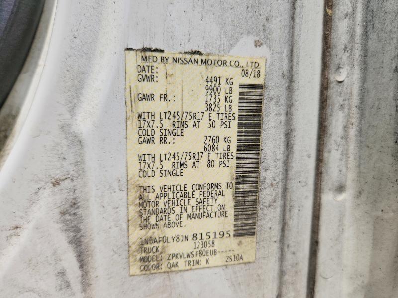 2018 Nissan Nv მანქანა იყიდება აუქციონზე, vin: 1N6AF0LY8JN815195, აუქციონის ნომერი: 55193376