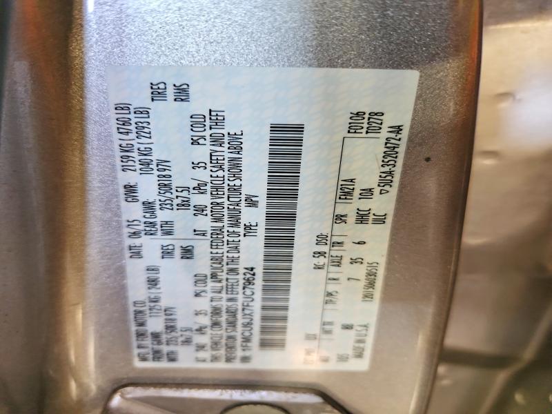Aukcja sprzedaży 2015 Ford Escape, vin: 1FMCU9JX7FUC79624, numer aukcji: 55752066