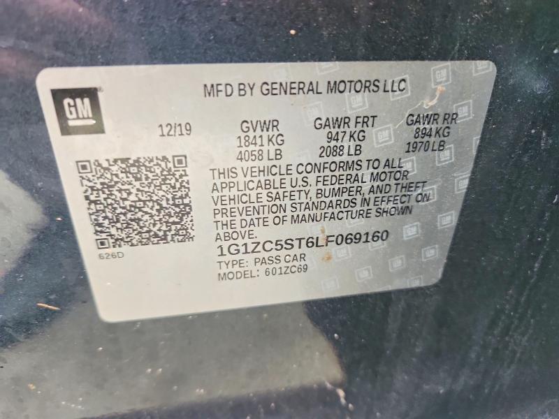 Продаж на аукціоні авто 2020 Chevrolet Malibu, vin: 1G1ZC5ST6LF069160, номер лоту: 56516926