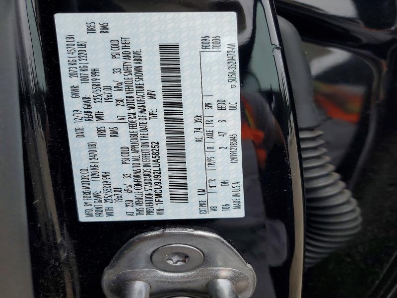 Продажа на аукционе авто 2020 Ford Escape, vin: 1FMCU9J92LUA58252, номер лота: 58417216