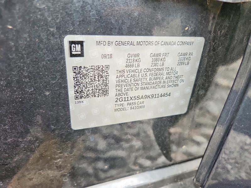 Продаж на аукціоні авто 2019 Chevrolet Impala, vin: 2G11X5SA9K9114454, номер лоту: 56063606