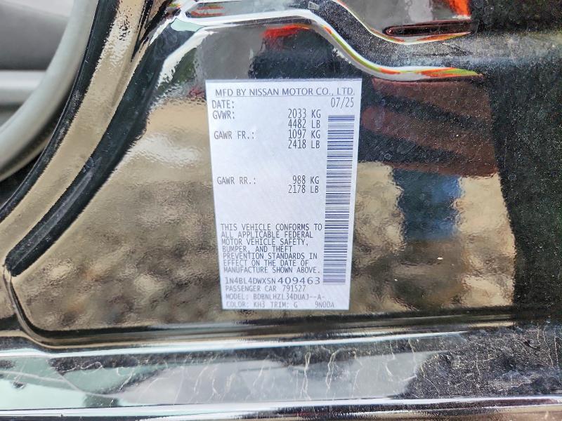 58096366 :رقم المزاد ، 1N4BL4DWXSN409463 vin ، 2025 Nissan Altima مزاد بيع