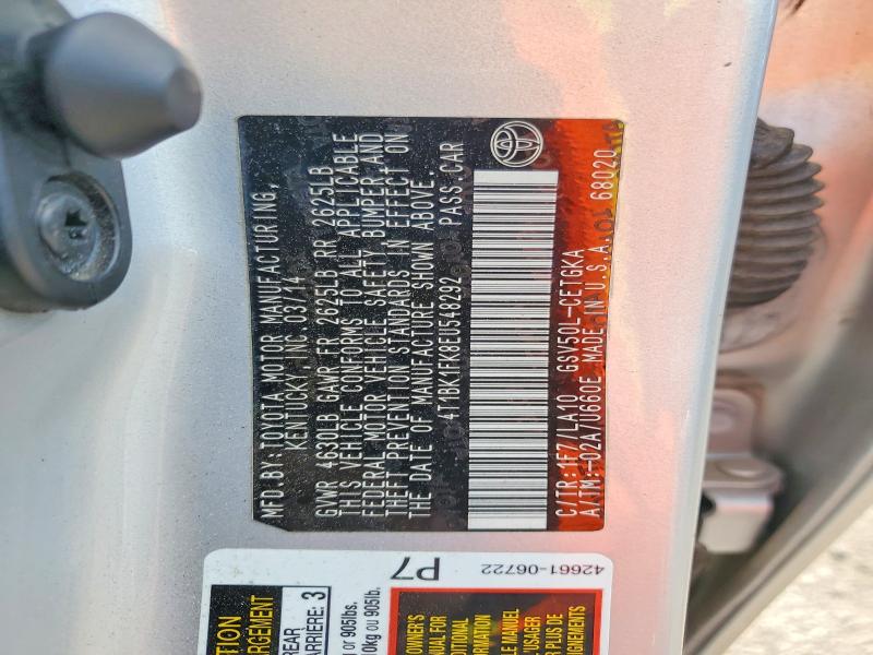 Aukcja sprzedaży 2014 Toyota Camry, vin: 4T1BK1FK8EU548292, numer aukcji: 56597376