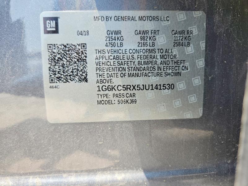 58098696 :رقم المزاد ، 1G6KC5RX5JU141530 vin ، 2018 Cadillac Ct6 مزاد بيع