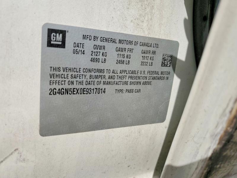 58721736 :رقم المزاد ، 2G4GN5EX0E9317014 vin ، 2014 Buick Regal مزاد بيع
