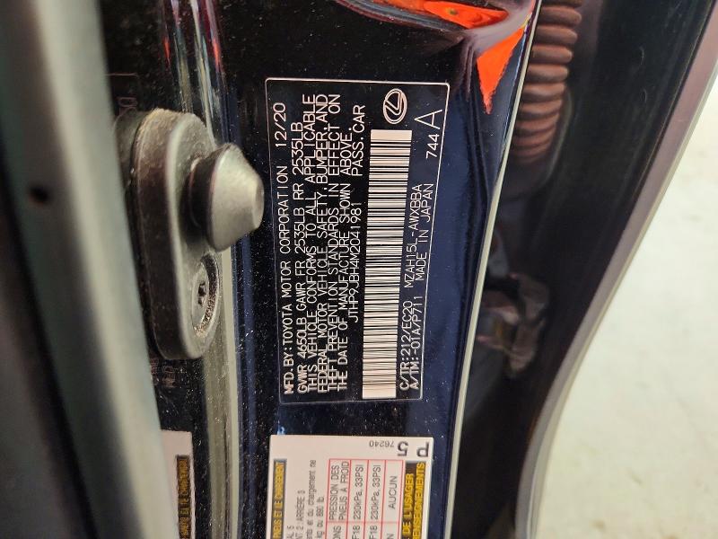 85607675 :رقم المزاد ، JTHP9JBH4M2041981 vin ، 2021 Lexus Ux مزاد بيع