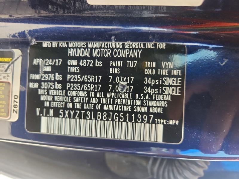 Aukcja sprzedaży 2018 Hyundai Santa Fe Sport, vin: 5XYZT3LB8JG511397, numer aukcji: 55129566