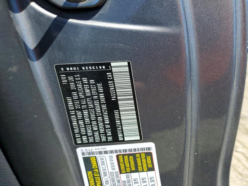 58439986 :رقم المزاد ، WVWFV7AJ7AW166963 vin ، 2010 Volkswagen Gti مزاد بيع