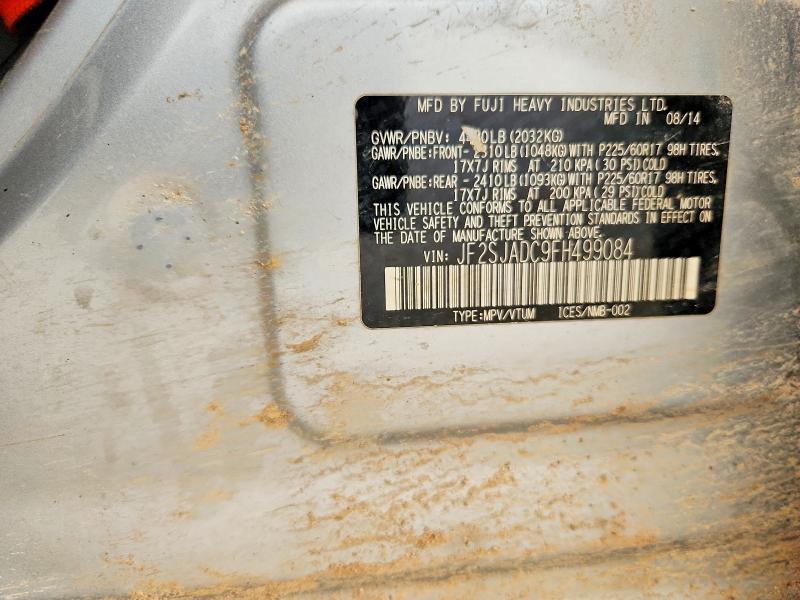 58051016 :رقم المزاد ، JF2SJADC9FH499084 vin ، 2015 Subaru Forester مزاد بيع