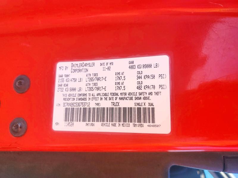 Aukcja sprzedaży 2003 Dodge Ram 2500, vin: 3D7KA26C53G753712, numer aukcji: 56357816