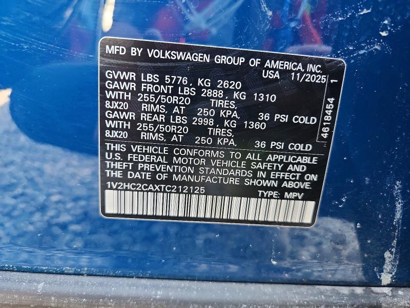 Aukcja sprzedaży 2026 Volkswagen Atlas Cross Sport, vin: 1V2HC2CAXTC212125, numer aukcji: 56048426