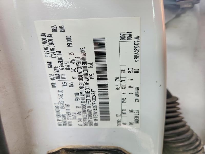 Aukcja sprzedaży 2015 Ford F150, vin: 1FTEW1EG7FKD24737, numer aukcji: 58209176