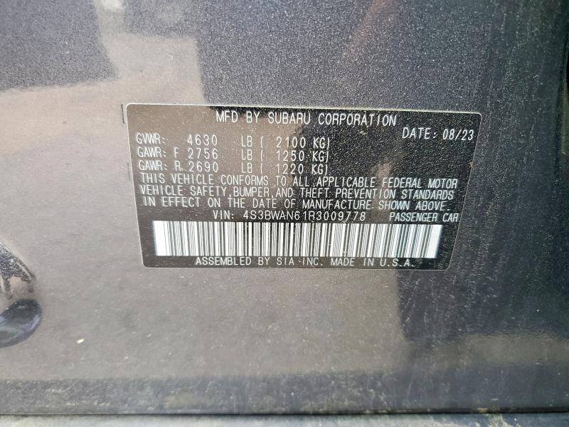 58811036 :رقم المزاد ، 4S3BWAN61R3009778 vin ، 2024 Subaru Legacy مزاد بيع