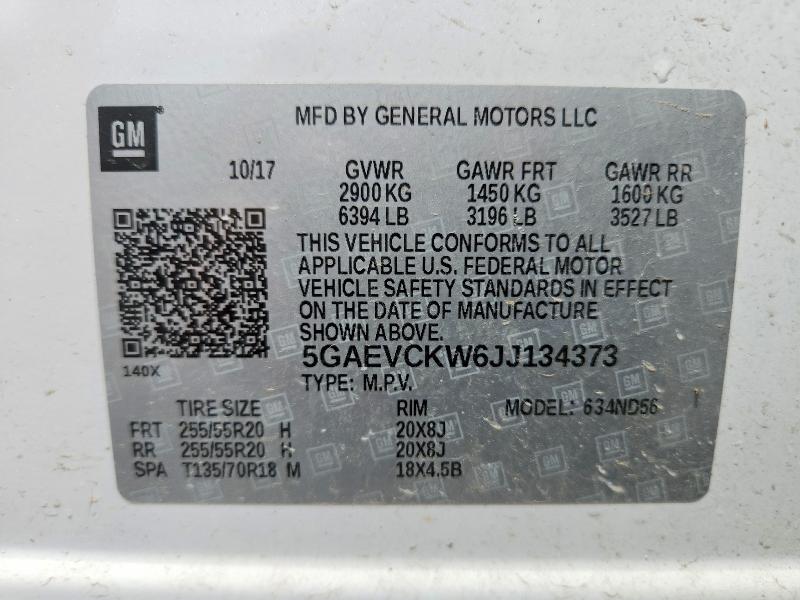 Продажа на аукционе авто 2018 Buick Enclave, vin: 5GAEVCKW6JJ134373, номер лота: 56034056