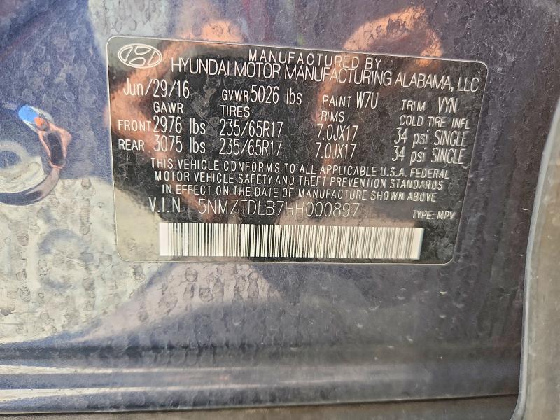 Продажа на аукционе авто 2017 Hyundai Santa Fe Sport, vin: 5NMZTDLB7HH000897, номер лота: 55844396