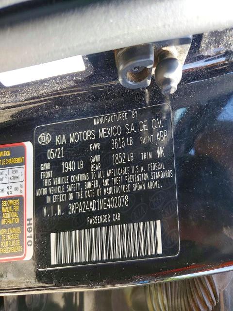 Продажа на аукционе авто 2021 Kia Rio, vin: 3KPA24AD1ME402078, номер лота: 55227516