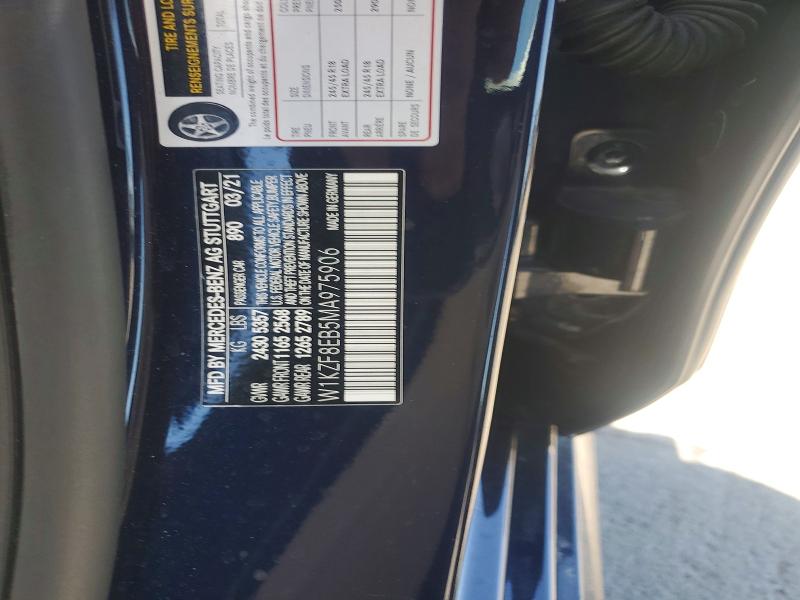 56590126 :رقم المزاد ، W1KZF8EB5MA975906 vin ، 2021 Mercedes-benz E مزاد بيع