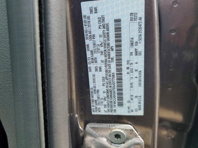 Продажа на аукционе авто 2013 Ford Escape, vin: 1FMCU0GX7DUD77083, номер лота: 58487106