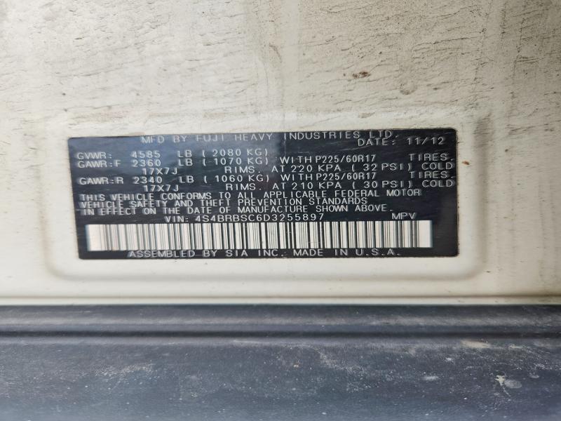 Продажа на аукционе авто 2013 Subaru Outback, vin: 4S4BRBSC6D3255897, номер лота: 59076176