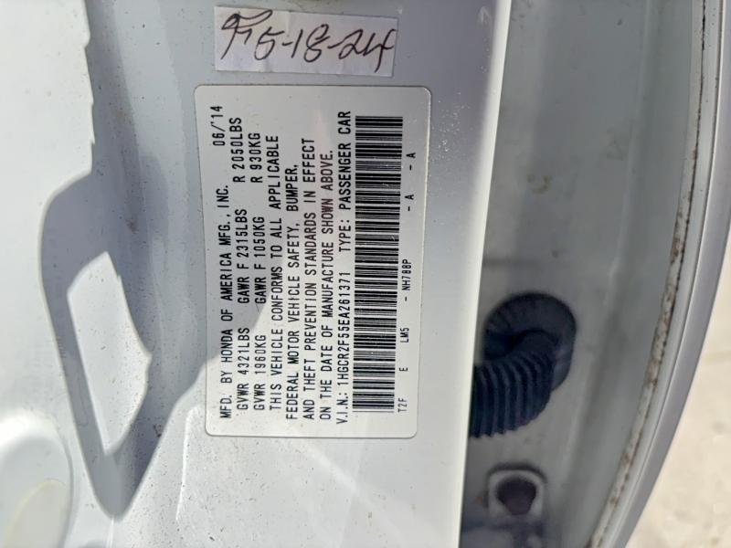 Продаж на аукціоні авто 2014 Honda Accord, vin: 1HGCR2F55EA261371, номер лоту: 56797086