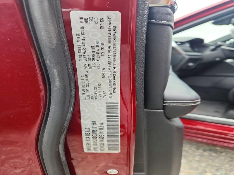 Aukcja sprzedaży 2021 Jeep Grand Cherokee, vin: 1C4RJKDG3M8171680, numer aukcji: 58805576
