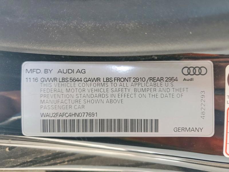 Aukcja sprzedaży 2017 Audi S7, vin: WAU2FAFC4HN077691, numer aukcji: 55885276