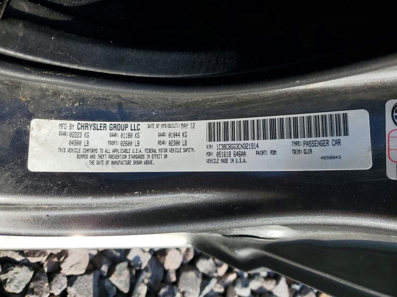Aukcja sprzedaży 2012 Chrysler 200, vin: 1C3BCBGG3CN321914, numer aukcji: 58707066