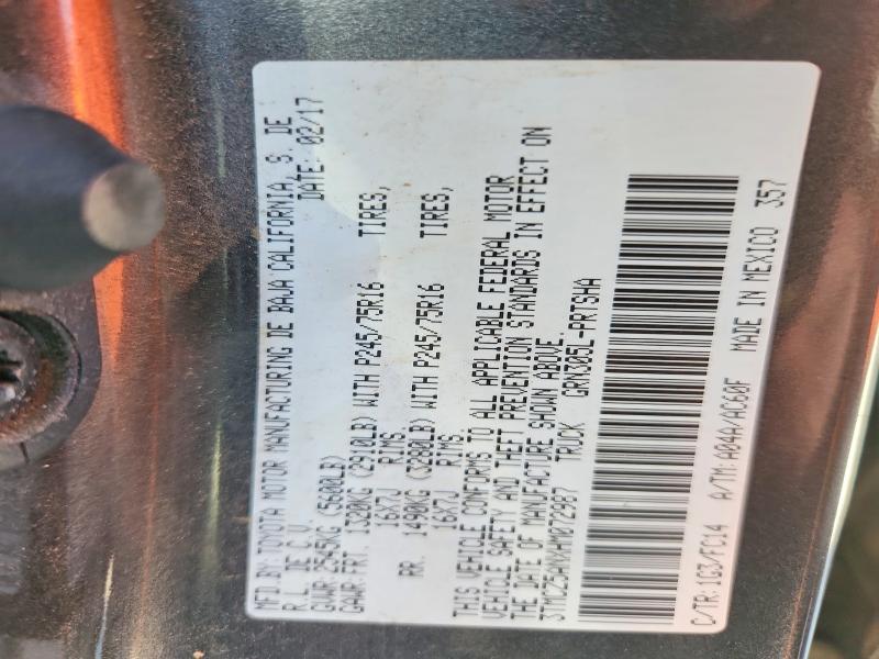 2017 Toyota Tacoma მანქანა იყიდება აუქციონზე, vin: 3TMCZ5ANXHM072987, აუქციონის ნომერი: 58561776
