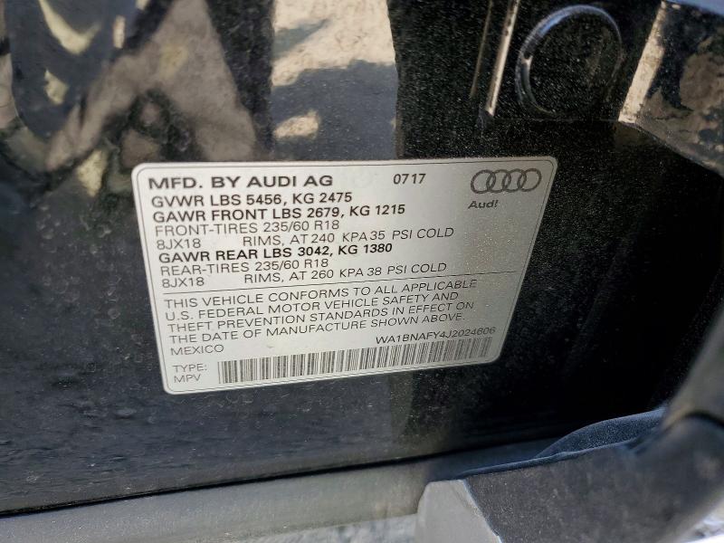 Aukcja sprzedaży 2018 Audi Q5, vin: WA1BNAFY4J2024606, numer aukcji: 55998696