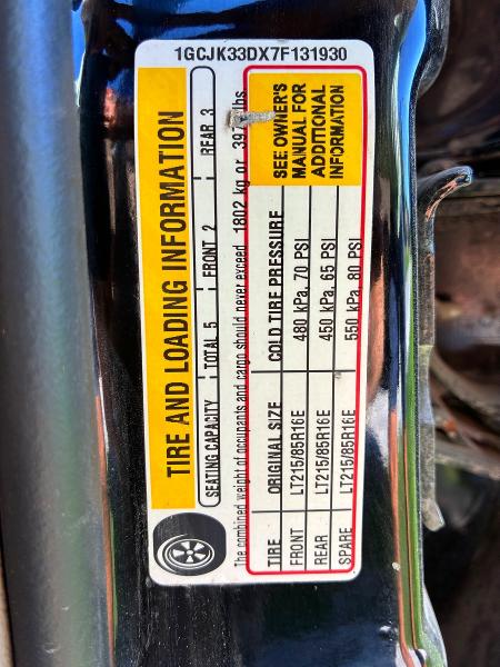 55887786 :رقم المزاد ، 1GCJK33DX7F131930 vin ، 2007 Chevrolet Silverado مزاد بيع