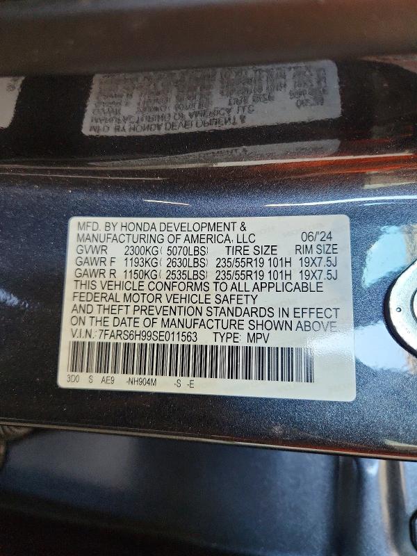 54826756 :رقم المزاد ، 7FARS6H99SE011563 vin ، 2025 Honda Cr-v مزاد بيع
