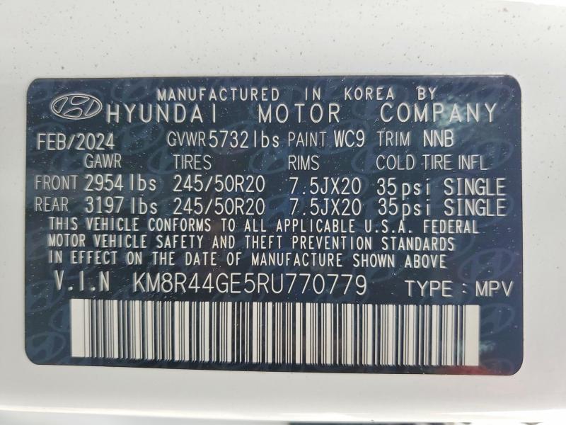 Aukcja sprzedaży 2024 Hyundai Palisade, vin: KM8R44GE5RU770779, numer aukcji: 55159226
