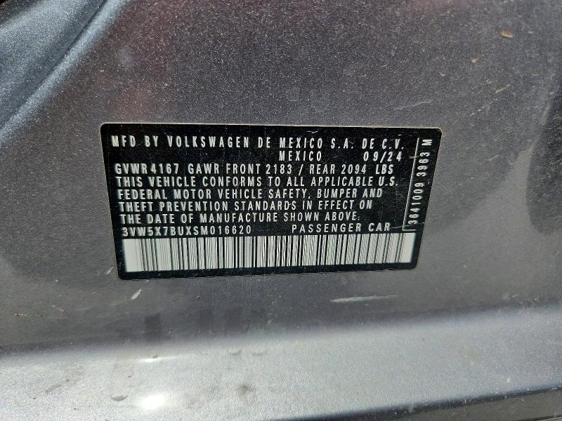 57391516 :رقم المزاد ، 3VW5X7BUXSM016620 vin ، 2025 Volkswagen Jetta مزاد بيع
