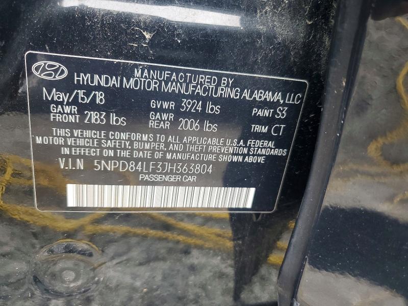 Продаж на аукціоні авто 2018 Hyundai Elantra, vin: 5NPD84LF3JH363804, номер лоту: 56516486