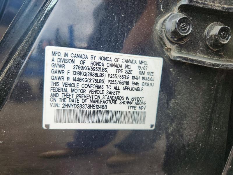 Продаж на аукціоні авто 2008 Acura Mdx, vin: 2HNYD28378H512468, номер лоту: 56240456