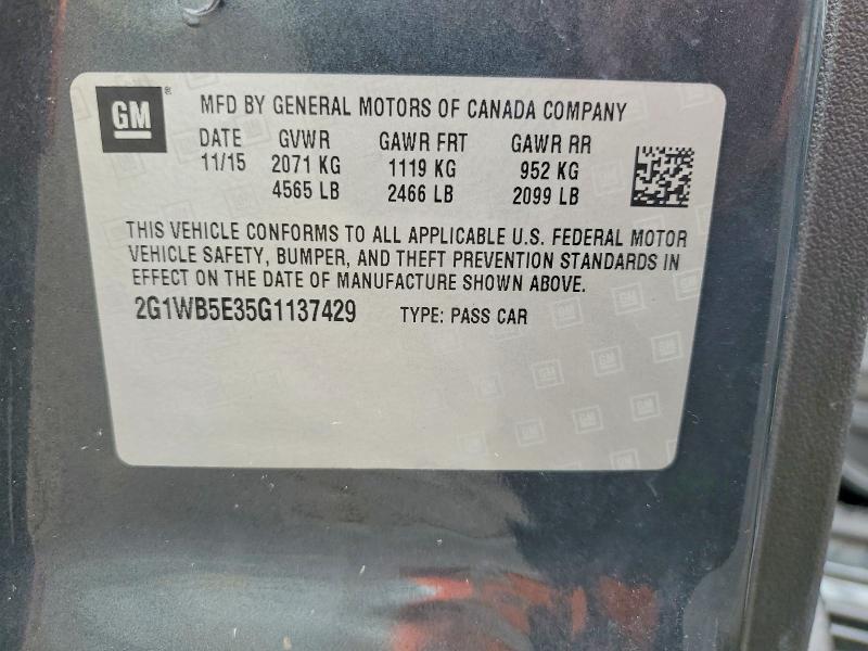 Aukcja sprzedaży 2016 Chevrolet Impala Limited, vin: 2G1WB5E35G1137429, numer aukcji: 56503626
