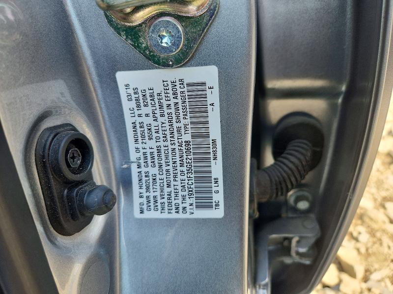 Продаж на аукціоні авто 2016 Honda Civic, vin: 19XFC1F35GE210698, номер лоту: 57300246