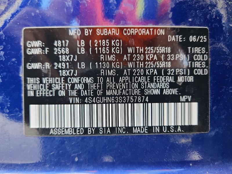 Продаж на аукціоні авто 2025 Subaru Crosstrek, vin: 4S4GUHN63S3757874, номер лоту: 59141156