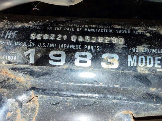 56183016 :رقم المزاد ، 1HFSC0221DA328290 vin ، 1983 Honda Gl1100 مزاد بيع