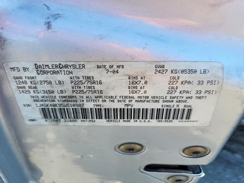 Aukcja sprzedaży 2005 Jeep Liberty, vin: 1J4GK48K95W510982, numer aukcji: 57965436