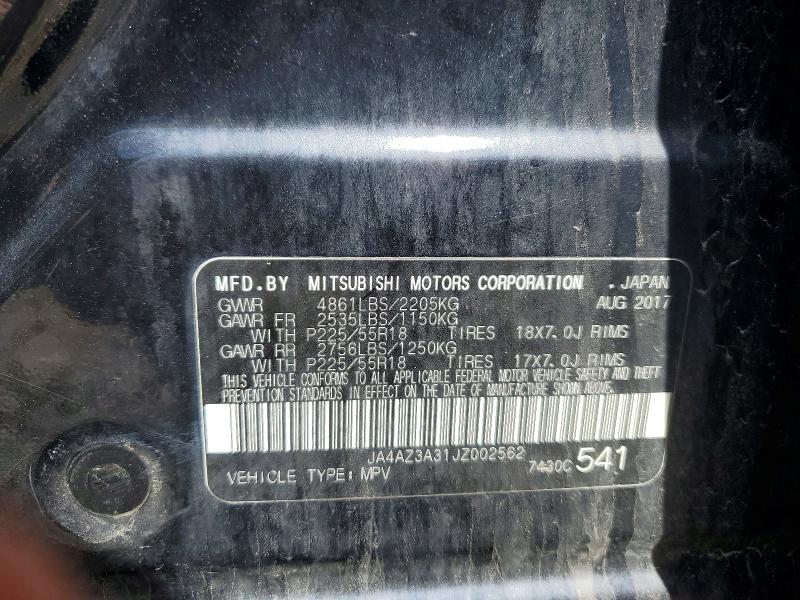 Продаж на аукціоні авто 2018 Mitsubishi Outlander, vin: JA4AZ3A31JZ002562, номер лоту: 55973826