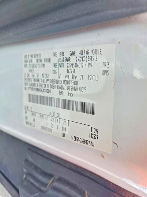Продажа на аукционе авто 2019 Ford Transit, vin: 1FTYR1YM0KKA36090, номер лота: 55516036
