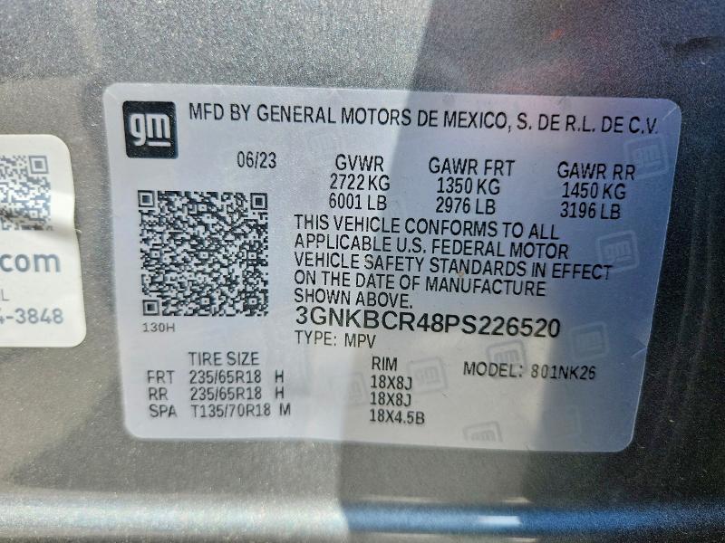 2023 Chevrolet Blazer მანქანა იყიდება აუქციონზე, vin: 3GNKBCR48PS226520, აუქციონის ნომერი: 54558916