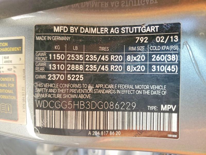 Продажа на аукционе авто 2013 Mercedes-benz Glk, vin: WDCGG5HB3DG086229, номер лота: 57919726
