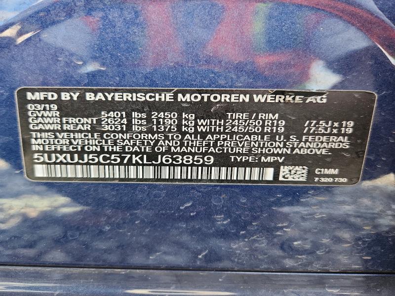 Aukcja sprzedaży 2019 Bmw X4, vin: 5UXUJ5C57KLJ63859, numer aukcji: 54969026