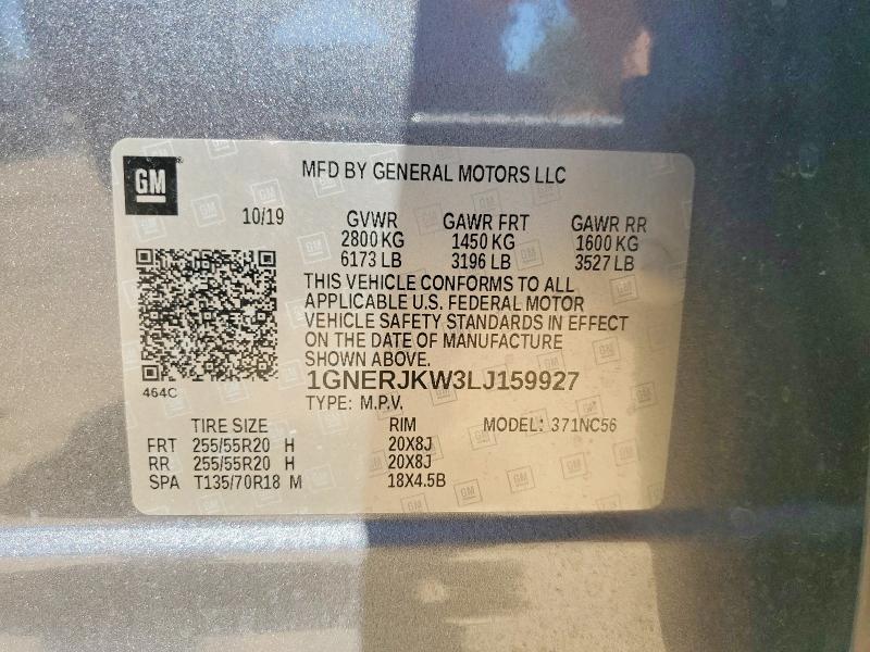 Продажа на аукционе авто 2020 Chevrolet Traverse, vin: 1GNERJKW3LJ159927, номер лота: 56149606