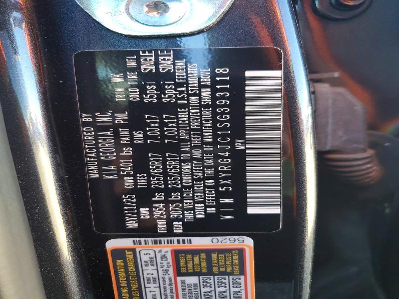 56295226 :رقم المزاد ، 5XYRG4JC1SG393118 vin ، 2025 Kia Sorento مزاد بيع